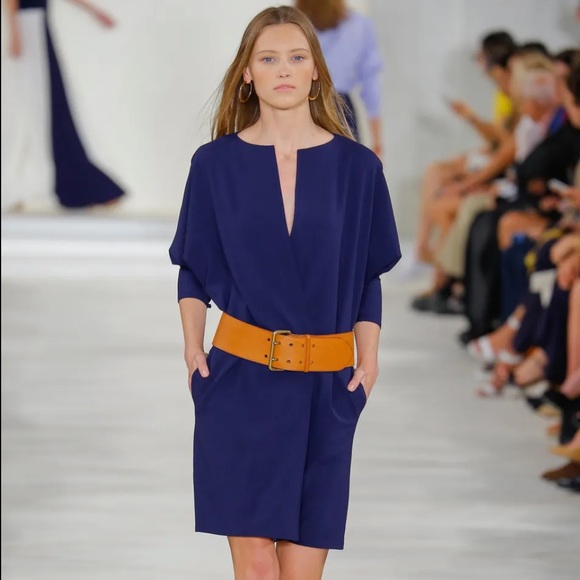 Ralph Lauren Purple Label Dresses & Skirts - Ralph Lauren Spring 16” Runway Collection Dolman Sleeve Dress in Navy Blue